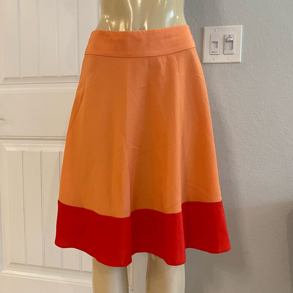 NWOT The Limited Midi Color Block A-line Skirt - Picture 2 of 9